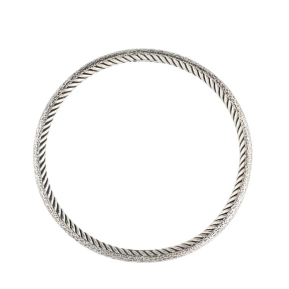 David Yurman Hammered Cable Inside Cable Bangle Bracelet - Picture 6 of 6